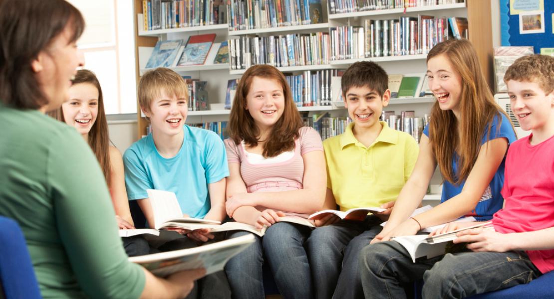Youth Reading group stock photo